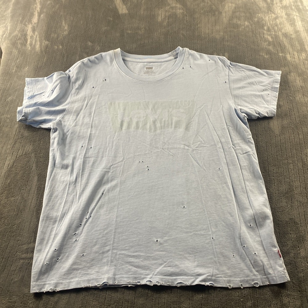 Levi's San Francisco Logo Tee Crew Neck Men Short Sleeves Blue Top Shirt Small